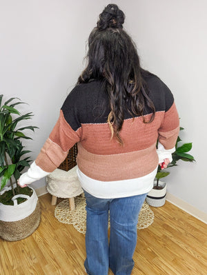 Sia Spiced Fall Colorblock Sweater