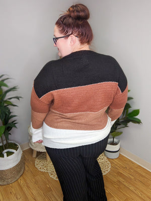 Sia Spiced Fall Colorblock Sweater