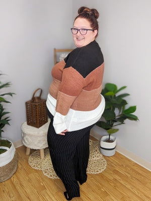 Sia Spiced Fall Colorblock Sweater