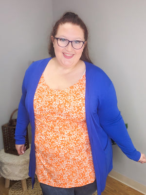 Clementine Orange Flowy Floral Tunic