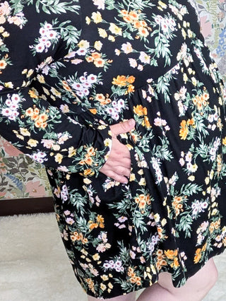 Susanna Babydoll Dress in Black Wildflower-11- Dress/Romp/Jump-HAPTICS-Styled by Stacked - A Plus Size Women's Boutique in Lakeville, MN