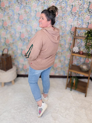 3- Hooded Tops Sutton Ditsy Floral Pullover Hoodie in Toffee plus size clothing