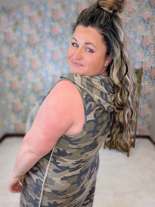 11- Dress/Romp/Jump Suzanne Hooded Tank Dress in Camo plus size clothing
