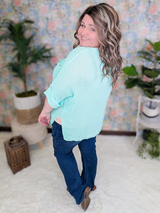Sylvia Short Sleeve Pocket Sweater in Solids-1- ShortSlv/Slvless Tops-WHITE BIRCH-Styled by Stacked - A Plus Size Women's Boutique in Lakeville, MN