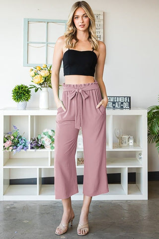 10- Bottoms Non-Denim Tabitha Tie Waist Crop Pants (3 Colors) plus size clothing