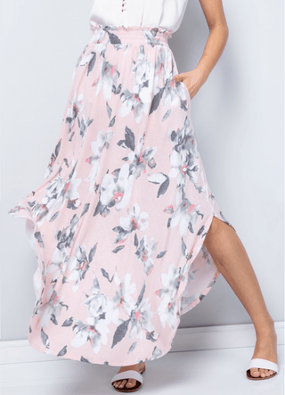 Talaya Scoopbottom Maxi Skirt in Florals (4 Colors)-10- Bottoms Non-Denim-sweet lovely by jen-Styled by Stacked - A Plus Size Women's Boutique in Lakeville, MN