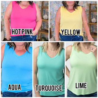 Talia Luxe Vneck Tank in Solids (5 Colors) plus size clothing