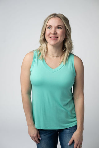 Talia Luxe Vneck Tank in Solids (5 Colors) plus size clothing