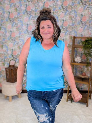 Talia Luxe Vneck Tank in Solids (5 Colors) plus size clothing