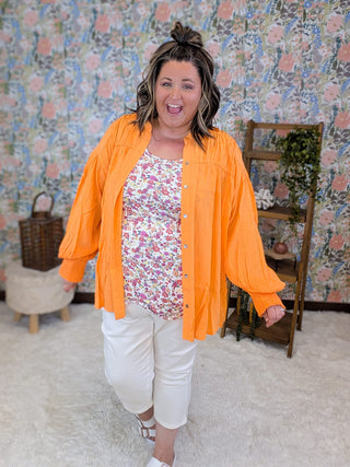 2- Long Sleeve Tops Tansy Airy Summer Button Down Top (2 Colors) plus size clothing