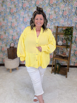 2- Long Sleeve Tops Tansy Airy Summer Button Down Top (2 Colors) plus size clothing