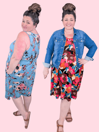 11- Dress/Romp/Jump Tara Babydoll Tank Dress in Florals plus size clothing