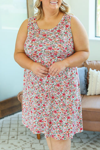 Tara Scoopneck Tank Dress in Ivory Garden-11- Dress/Romp/Jump-Michelle Mae-Styled by Stacked - A Plus Size Women's Boutique in Lakeville, MN