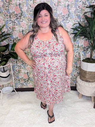 Tara Scoopneck Tank Dress in Ivory Garden-11- Dress/Romp/Jump-Michelle Mae-Styled by Stacked - A Plus Size Women's Boutique in Lakeville, MN