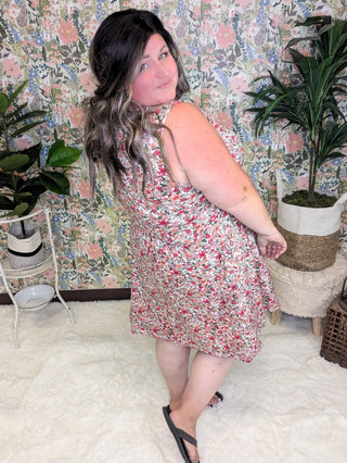 Tara Scoopneck Tank Dress in Ivory Garden-11- Dress/Romp/Jump-Michelle Mae-Styled by Stacked - A Plus Size Women's Boutique in Lakeville, MN