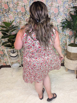 Tara Scoopneck Tank Dress in Ivory Garden-11- Dress/Romp/Jump-Michelle Mae-Styled by Stacked - A Plus Size Women's Boutique in Lakeville, MN