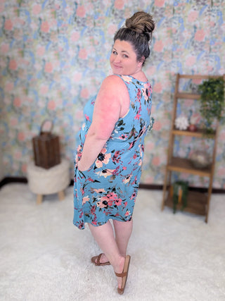 11- Dress/Romp/Jump Tara Scoopneck Tank Dress in Perfect Florals (3 COLORS) plus size clothing