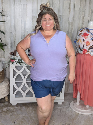 Taryn Triple Stretch 3 Button Henley Tank in Solids-7- Year Round Basic Tops-Michelle Mae-Styled by Stacked - A Plus Size Women's Boutique in Lakeville, MN