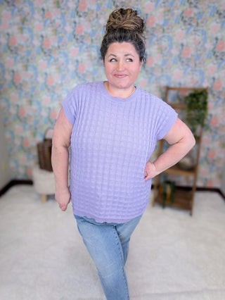 1- ShortSlv/Slvless Tops Tasha Short Sleeve Textured Spring Sweater plus size clothing