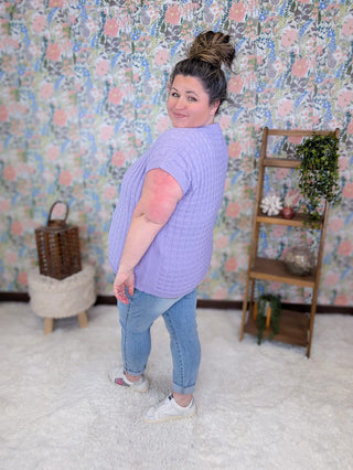 1- ShortSlv/Slvless Tops Tasha Short Sleeve Textured Spring Sweater plus size clothing