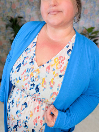 Tati Kimono Cut Short Sleeve Babydoll Top in Animal Prints-1- ShortSlv/Slvless Tops-BE STAGE-Styled by Stacked - A Plus Size Women's Boutique in Lakeville, MN