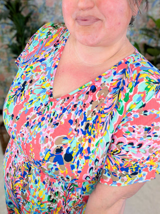 Tatiana Botanical Print Kimono Cut Top (2 Colors)-1- ShortSlv/Slvless Tops-BE STAGE-Styled by Stacked - A Plus Size Women's Boutique in Lakeville, MN