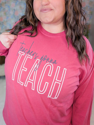 Teachers Gonna Teach Long Sleeve Tee plus size clothing