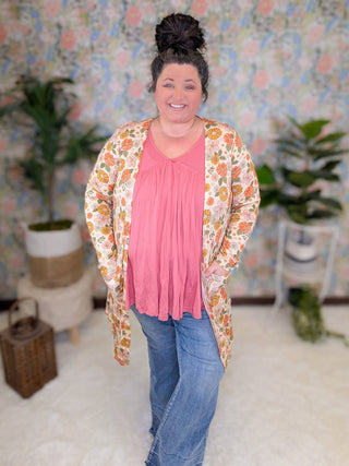 Tinley Lightweight Cardigan- SELECT FLORALS-2- Long Sleeve Tops-MICHELLE MAE-Styled by Stacked - A Plus Size Women's Boutique in Lakeville, MN