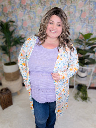 Tinley Lightweight Cardigan- SELECT FLORALS-2- Long Sleeve Tops-MICHELLE MAE-Styled by Stacked - A Plus Size Women's Boutique in Lakeville, MN