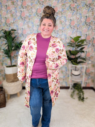 Tinley Tissue Weight Pocket Cardigan in Florals (7 Colors)-4- Overlayer Tops-MICHELLE MAE-Styled by Stacked - A Plus Size Women's Boutique in Lakeville, MN