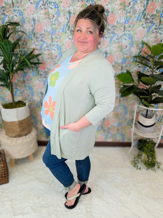 Tissue Weight Cardigan 3.0- 3/4 Sleeve + Pockets-4- Overlayer Tops-ZENANA-Styled by Stacked - A Plus Size Women's Boutique in Lakeville, MN
