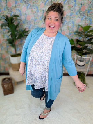 Tissue Weight Cardigan 3.0- 3/4 Sleeve + Pockets-4- Overlayer Tops-ZENANA-Styled by Stacked - A Plus Size Women's Boutique in Lakeville, MN