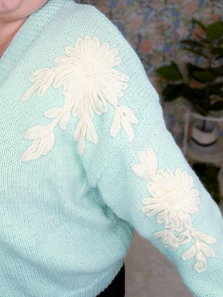 Tracey 3D Floral Cardigan in Seafoam Mint w/Cream Floral-4- Overlayer Tops-MICHELLE MAE-Styled by Stacked - A Plus Size Women's Boutique in Lakeville, MN