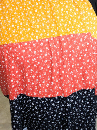 Trisha Tiered Babydoll Dress in Colorblock Florals-11- Dress/Romp/Jump-HAPTICS-Styled by Stacked - A Plus Size Women's Boutique in Lakeville, MN