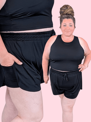 10- Bottoms Non-Denim Trista Layered Athletic Shorts plus size clothing
