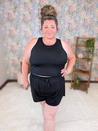 10- Bottoms Non-Denim Trista Layered Athletic Shorts plus size clothing