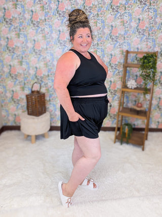 10- Bottoms Non-Denim Trista Layered Athletic Shorts plus size clothing