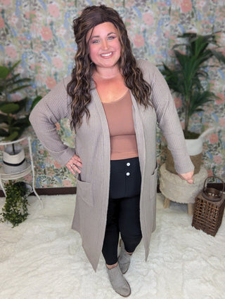 Twila Ribbed Legging Pants w/Booty Lifting Seams-10- Bottoms Non-Denim-WHITE BIRCH-Styled by Stacked - A Plus Size Women's Boutique in Lakeville, MN