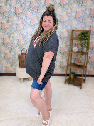 6- Graphic Tops USA Comfy Tee in Charcoal plus size clothing