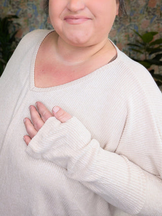 Valerie Brushed Ribbed Dolman w/Thumbholes (2 colors)-2- Long Sleeve Tops-BE STAGE-Styled by Stacked - A Plus Size Women's Boutique in Lakeville, MN