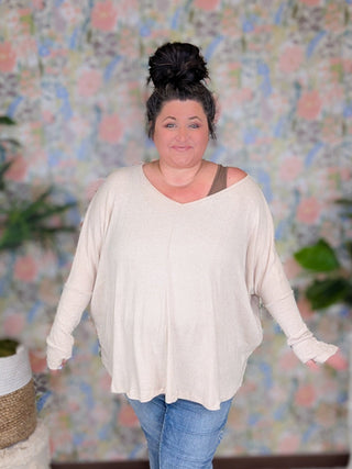 Valerie Brushed Ribbed Dolman w/Thumbholes (2 colors)-2- Long Sleeve Tops-BE STAGE-Styled by Stacked - A Plus Size Women's Boutique in Lakeville, MN