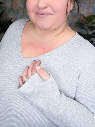 Valerie Brushed Ribbed Dolman w/Thumbholes (2 colors)-2- Long Sleeve Tops-BE STAGE-Styled by Stacked - A Plus Size Women's Boutique in Lakeville, MN