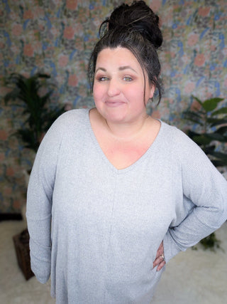 Valerie Brushed Ribbed Dolman w/Thumbholes (2 colors)-2- Long Sleeve Tops-BE STAGE-Styled by Stacked - A Plus Size Women's Boutique in Lakeville, MN