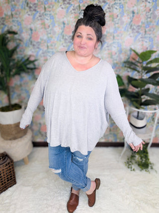 Valerie Brushed Ribbed Dolman w/Thumbholes (2 colors)-2- Long Sleeve Tops-BE STAGE-Styled by Stacked - A Plus Size Women's Boutique in Lakeville, MN