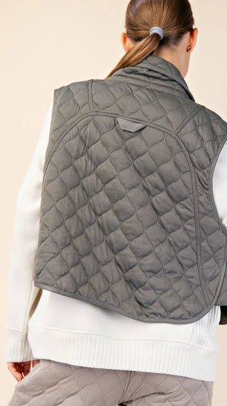 Kacey Quilted Lightweight Vest w/Snaps-4- Overlayer Tops-rae mode-Styled by Stacked - A Plus Size Women's Boutique in Lakeville, MN