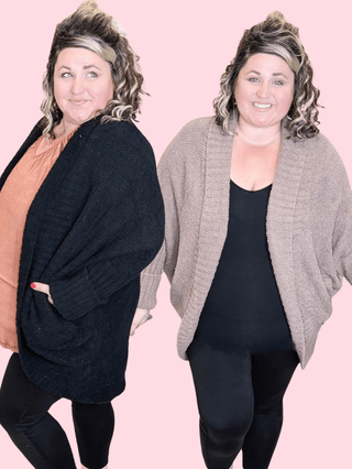 Vicki Cozy Cocoon Cardi w/Pockets (4 COLORS)-4- Overlayer Tops-sweet lovely by jen-Styled by Stacked - A Plus Size Women's Boutique in Lakeville, MN