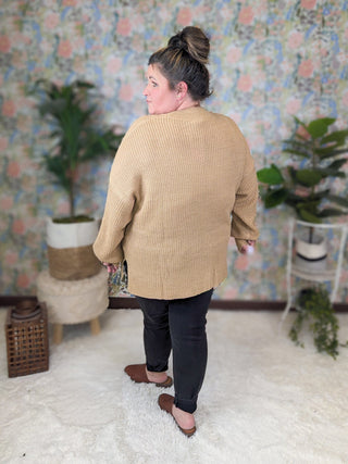 Violetta Relaxed Sweater w/Pocket in Toffee-2- Long Sleeve Tops-HAPTICS-Styled by Stacked - A Plus Size Women's Boutique in Lakeville, MN