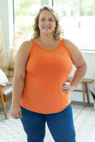 Vivette Lace Trim Ribbed Tank- SELECT SOLIDS-1- ShortSlv/Slvless Tops-Michelle Mae-Styled by Stacked - A Plus Size Women's Boutique in Lakeville, MN