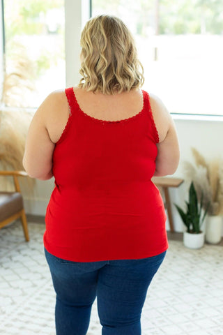 Vivette Lace Trim Ribbed Tank- SELECT SOLIDS-1- ShortSlv/Slvless Tops-Michelle Mae-Styled by Stacked - A Plus Size Women's Boutique in Lakeville, MN