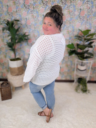 Wave Your Flag Summer Weight Sweater w/Sequin Flag-2- Long Sleeve Tops-MICHELLE MAE-Styled by Stacked - A Plus Size Women's Boutique in Lakeville, MN